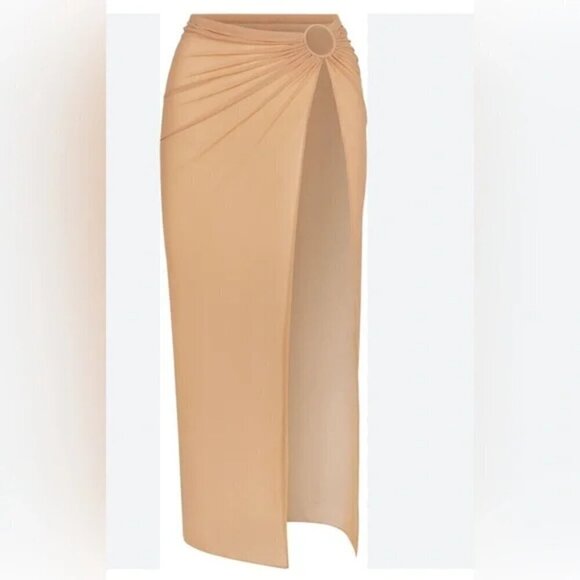 SKIMS Other - New Skims Mesh Long High Slit Sarong Skirt Swim Beach Cover-Up NWT